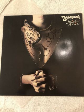 Whitesnake Slide It In Album Signed Look Rare Vintage Rare