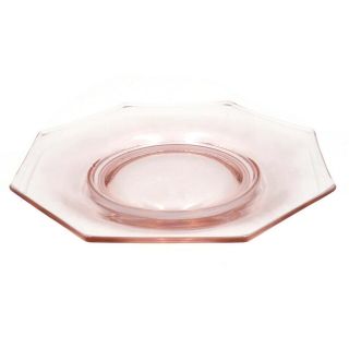 5 Vintage Estate Pink Depression Glass Octagon Luncheon Plates 8.  25 Inch 7