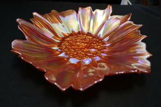 Murano Italian Art Glass Plate Bowl With Vibrant Color Flower Design Wow