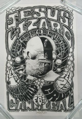The Jesus Lizard Cannibal Club 1991 Concert Poster Signed Jason Austin David Yow