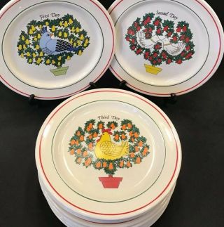 Merwin Folk Art 12 Days Of Christmas Plates Taylorton Scandinavian Style 70s