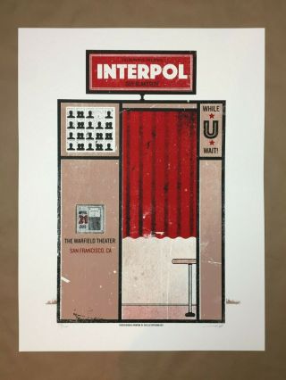 Interpol Concert Poster Guy Blakeslee Lil Tuffy Rare 23/200 17.  5x23 Screenprint
