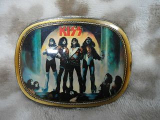 Kiss Love Gun Belt Buckle 1977 Pacifica Mfg Vintage Paul Stanley Gene Simmons