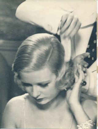Joan Bennett Candid Make - Up Studio Set Vintage 1935 Haveman Dbw Photo