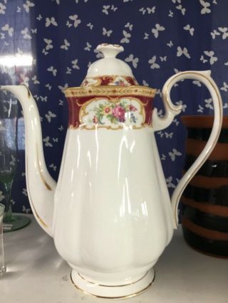 Royal Albert Lady Hamilton Porcelain Chocolate Large Teapot Bone China England
