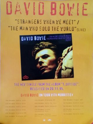 David Bowie - Very Rare Outside Uk Tour (with Morrissey) Poster.  1995.