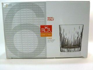 Rcr Home & Table (fire) Set Of 6 - 11 Oz.  Crystal Tumblers Made In Italy