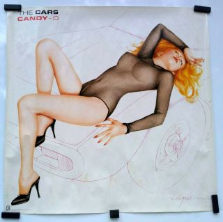 The Cars,  Candy - O,  1979 Promo Poster,  Alberto Vargas Design,  24 " X 24 "