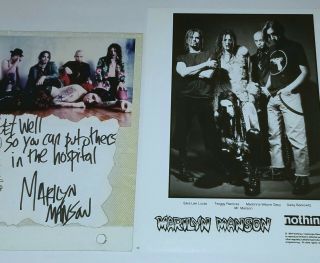 Marilyn Manson Signed Concert Poster Vip Pass 1994 Press Photo Metal Punk Lp 45