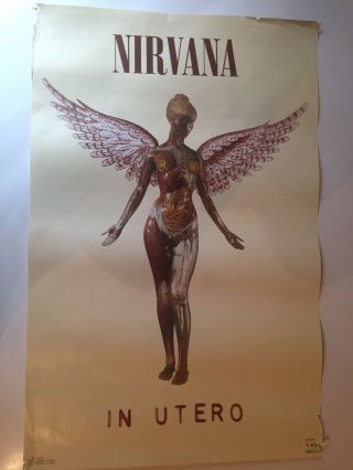 Nirvana Vintage 1993 In Utero Authentic Poster Kurt Cobain