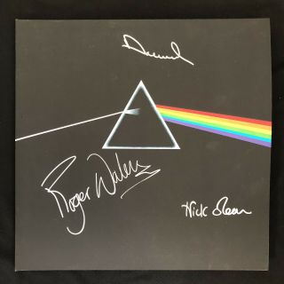 David Gilmour Roger Waters Nick Mason Signed Vinyl The Wall Dark Side
