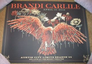 Brandi Carlile Concert Gig Tour Poster Austin City Limits 4 - 10 - 18 2018 The Story