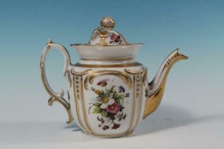 Dresden Style Gold And Floral Bouquet 5 - 1/4 " X 6 - 1/2 " Individual Teapot