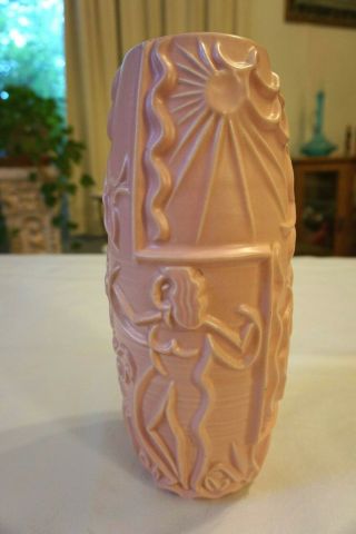 Vintage 1942 Red Wing Vase Pink Charles Murphy 1148 6