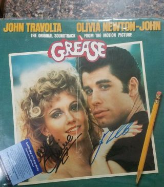 Grease Soundtrack Vinyl Autographed By Olivia Newton John And John Travolta
