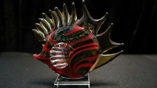 Murano Italian Art Glass - Sculpture Figure - Lionfish - Paperweight