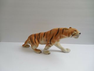 14,  5 " Large Royal Dux Bisque Tiger Figurine Made In Czech Republic