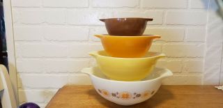 Vintage Pyrex Cinderella Bowl Set Town And Country 41,  42,  43,  44