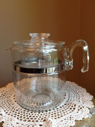 Vintage Pyrex Flameware Glass Stovetop 9 Cup Coffee Pot Percolator 7759 - H