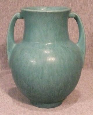 1933 Roseville Art Pottery Tourmaline 6 " Handled Vase