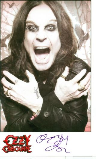 Ozzy Osbourne Hand Signed Promo Card