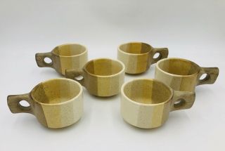 Qty 6,  Vtg 1977,  Jim Mcbride Fabrik Pottery Salishan Earthenware 2 - 5/8 " Mugs
