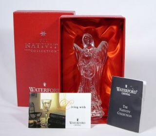 Waterford Crystal Figurine 6 " Nativity Angel Lute 18929 Christmas,  Box Ireland