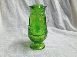 1x Viking Art Glass Fairy Tea Light Lamp Hoot Owl Glimmer Light Green