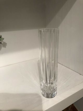 Baccarat Bud Vase Cylinder 7 " X 1.  75 Harmonie Ribbed Clear Glass Crystal France