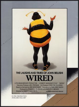 John Belushi_wired_original 1986 Trade Ad Promo / Poster_michael Chiklis_1989
