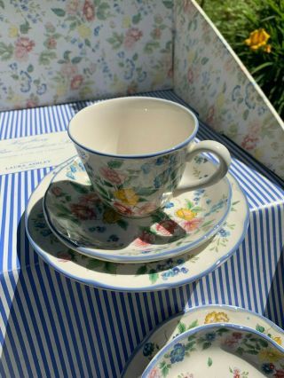Vintage Laura Ashley Hazelbury 12 Piece Luncheon Tea Set w/ Box 8