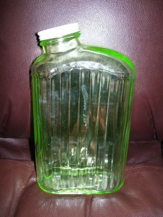 Vintage Anchor Hocking Green Ribbed Water Jug Depression Glass 6