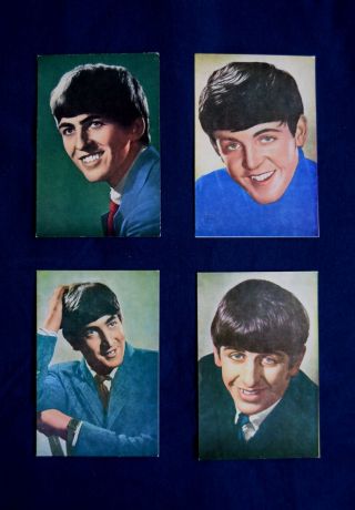Rare Set 4 1963 - 1964 Beatles Uk Blackpool Publishers Postcards - Like Calendar