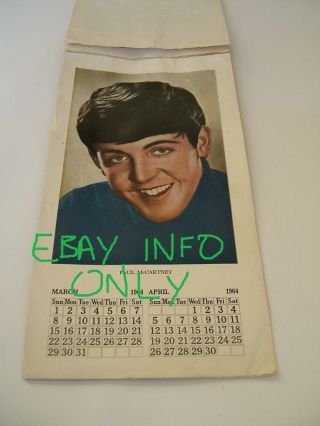 Rare set 4 1963 - 1964 Beatles UK Blackpool Publishers postcards - like calendar 5
