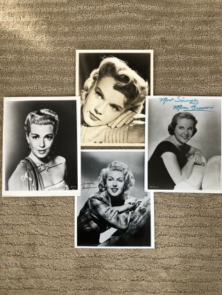 Vintage Signed Photos Of Lana Turner,  Mona Freeman,  Anne Francis