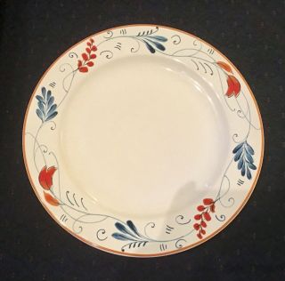 Gorham Kathy Ireland Home Spanish Botanica Dinner Plates Set/4 White Blue Orange