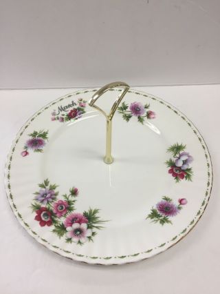1970 Royal Albert China Flower Of The Month March Anemones Tid Bit Dessert Plate