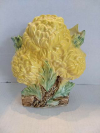Mccoy Chrysanthemum Vase Yellow Flowers Marked