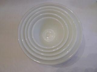 Anchor Hocking Fire King White Swirl Mixing Bowls Set Of 5