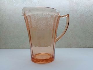 Jeannette Cherry Blossom Pink Depression Glass Pitcher Water Lemonade Juice Vgc