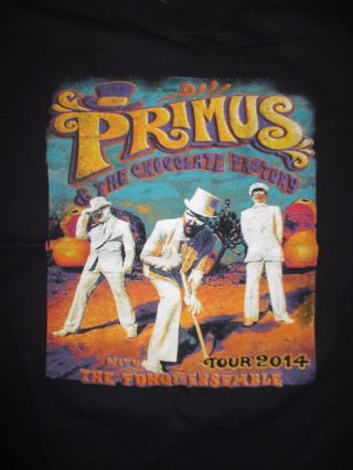2014 Primus & The Chocolate Factory W The Fungi Ensemble Concert Tour (lg) Shirt