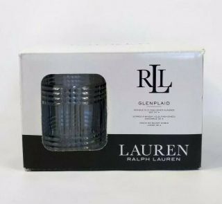 Ralph Lauren Glenplaid Fine Crystal Set of 4 Double Old Fashioned Glasses 2