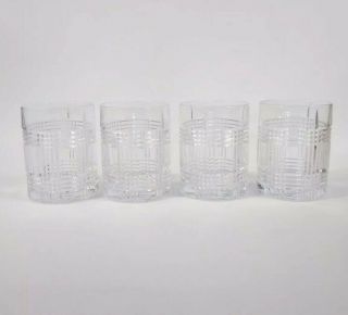 Ralph Lauren Glenplaid Fine Crystal Set of 4 Double Old Fashioned Glasses 8