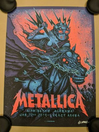 Metallica Birmingham Al 1/22/19 Legacy Arena Munk One Artist Ed Print Signed
