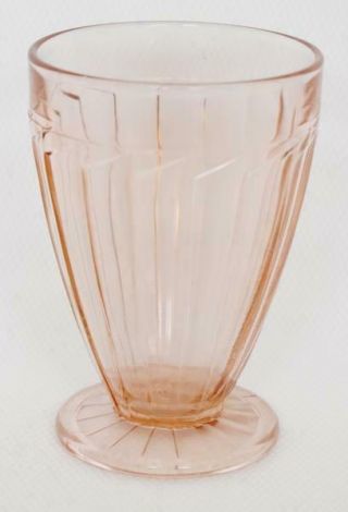Lovely Art Deco Jeannette Sierra Pinwheel Pink Depression Glass Pedestal Tumbler