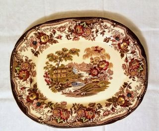 Vintage Royal Staffordshire Clarice Cliff Tonquin Multi Oval Platter 13.  5 "