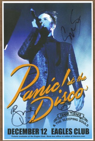 Panic At The Disco Autographed Gig Poster Brendon Urie,  Spencer Smith