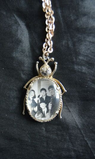Official Nems Beatles Uk 1964 Beetle Photo Pendant Necklace Chain - Brooch