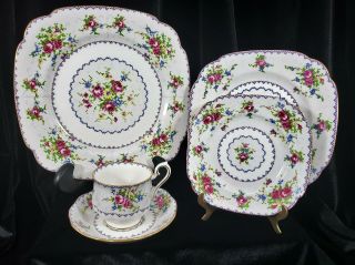 (2) 5 Pc Royal Albert Petit Point Place Setting Dinner Lunch Tea Cup England