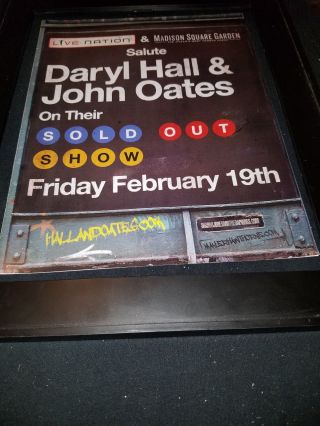 Hall & Oates Rare Msg Nyc Promo Poster Ad Framed